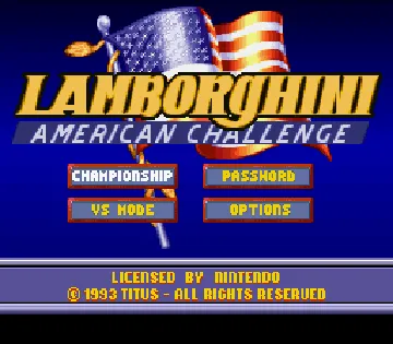 Lamborghini American Challenge (USA) screen shot title